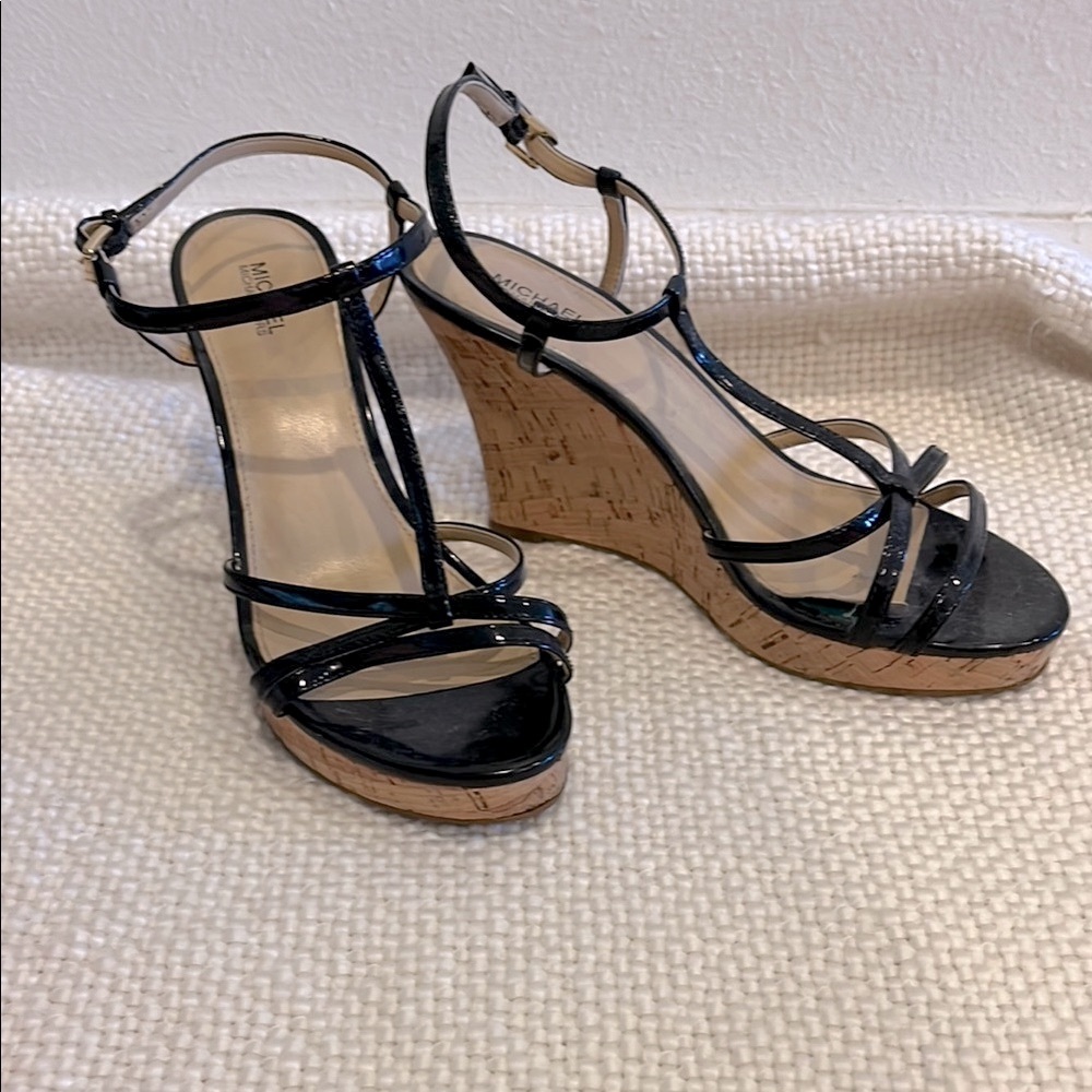 Michael Kors Black Wedge Sandals
